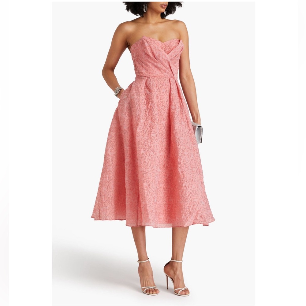 MARCHESA NOTTE**Elegant Pink Strapless Midi Dress***US 4 $895